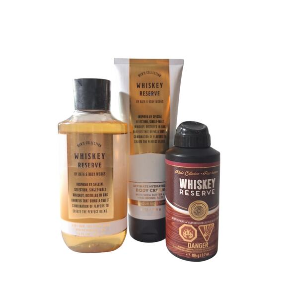 Rare Men's Bath & Body Works Whiskey Reserve 3pcs Western Prep Grunge Academia - Picture 2 of 5